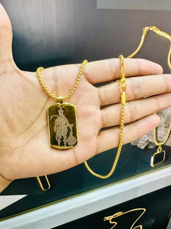 Golden Hanuman Chalisha Pendant with Chain - Limited Edition